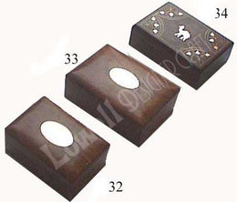 WOODEN  BOX WITH BRASS INLAY