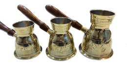 Etching Golden Brass Turkish Tea Pot