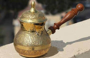 Brass Turkish Kettle Mug with wooden Handle