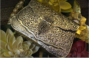 Hand Carving Vintage Brass Antique Bag