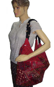 EMBROIDERED VINTAGE BANJARA HOBO SARI BAG