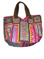 LEATHER HANDLE AFGANI BANJARA BAG