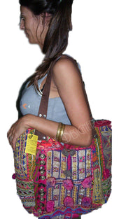 LEATHER HANDLE AFGANI BANJARA BAG