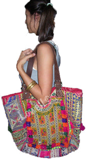 LEATHER HANDLE AFGANI BANJARA BAG