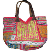 LEATHER HANDLE AFGANI BANJARA BAG