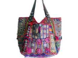 LEATHER HANDLE AFGANI BANJARA BAG