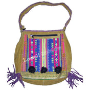 SUEDE FABRIC  BANJARA SHOULDER BAG