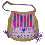 SUEDE FABRIC  BANJARA SHOULDER BAG