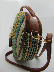 Hemp Round Shoulder Satchel Sling Bag