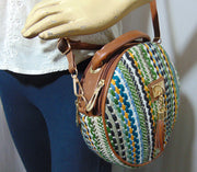 Hemp Round Shoulder Satchel Sling Bag