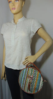 Hemp Round Shoulder Satchel Sling Bag