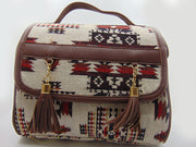 Women's ikat & faux leather Sling hand Bag purse