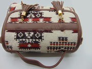Women's ikat & faux leather Sling hand Bag purse