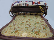 Women's ikat & faux leather Sling hand Bag purse