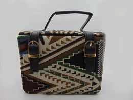 Ikat design and Vegan Leather Shoulder Bag
