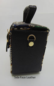 Ikat design and Vegan Leather Shoulder Bag