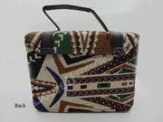 Ikat design and Vegan Leather Shoulder Bag