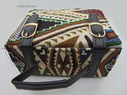 Ikat design and Vegan Leather Shoulder Bag