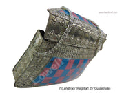 Purse Brass Clutch Rigid Metal Box Silver Resin Chip Stone