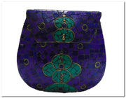 Purple Mosaic Metal clutch box bag
