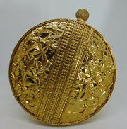 Brass Metal Pearl Clutch Purse