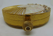 Brass Metal Pearl Clutch Purse