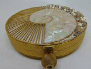 Brass Metal Pearl Clutch Purse