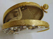 Brass Metal Pearl Clutch Purse