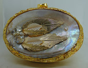 Handicraft Brass Metal Pearl shell Clutch Purse