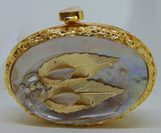 Handicraft Brass Metal Pearl shell Clutch Purse