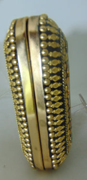 yellow Mosaic Stone Metal Clutch Purse