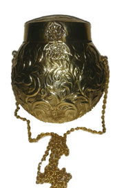 VINTAGE PURSE BRASS WROUGHT WITH SPHERICAL SHAPE BAG