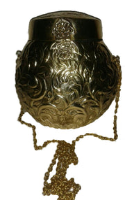 VINTAGE PURSE BRASS WROUGHT WITH SPHERICAL SHAPE BAG