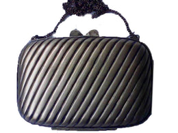 RECTANGULAR  LINING VINTAGE PURSE BRASS BAG