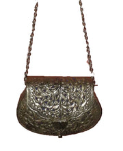RECTANGULAR  LINING VINTAGE PURSE BRASS BAG