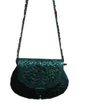 RECTANGULAR  LINING VINTAGE PURSE BRASS BAG
