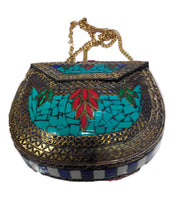 ANTIQUE BRASS METAL VINTAGE CLUTCH BAG
