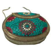 ANTIQUE BRASS METAL VINTAGE CLUTCH BAG