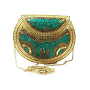 ANTIQUE BRASS METAL VINTAGE CLUTCH BAG