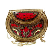 ANTIQUE BRASS METAL VINTAGE CLUTCH BAG
