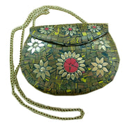 HANDMADE TIBETAN GYPSY STYLE BRASS METAL BAG  Turquoise and Coral