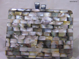 MOTHER OF PEARL CLUTCH MOP ABALONE SHELL BAG