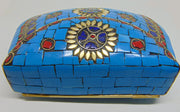 Mosaic Indian Handmade Metal Clutch Purse Evening Bag