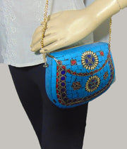 Mosaic Indian Handmade Metal Clutch Purse Evening Bag