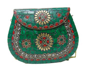 Mosaic Indian Handmade Metal Clutch Purse Evening Bag