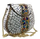 8STYLE MOSAIC WORK PURSE METAL CLUTCH INDIAN HANDMADE