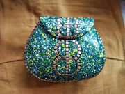 8STYLE MOSAIC WORK PURSE METAL CLUTCH INDIAN HANDMADE