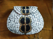 8STYLE MOSAIC WORK PURSE METAL CLUTCH INDIAN HANDMADE