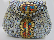 8STYLE MOSAIC WORK PURSE METAL CLUTCH INDIAN HANDMADE