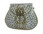 8STYLE MOSAIC WORK PURSE METAL CLUTCH INDIAN HANDMADE